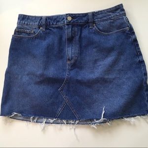 Paige Aideen denim high waisted skirt with raw hem